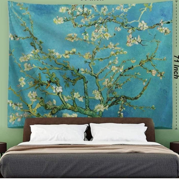 XL Almond Blossom Branches Vincent Van Gogh Big Floral Wall Art Tapestry New - Picture 3 of 10